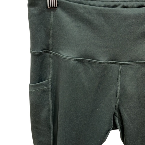 ZELLA Cropped Legging With Side Pockets SZ M Dark Green - Picture 3 of 4